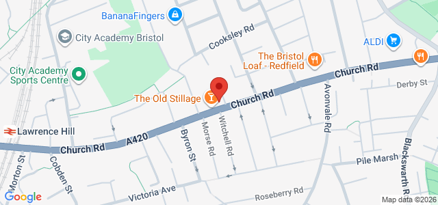 Map showing Pizza Corner Bristol in Redfield